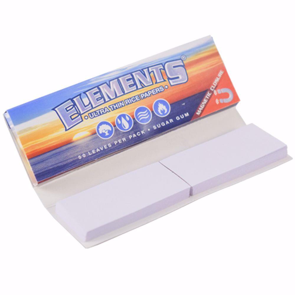 ELEMENT'S 1 1/4 SIZE CONNOISSEUR ULTRA THIN RICE ROLLING PAPERS + TIPS ...