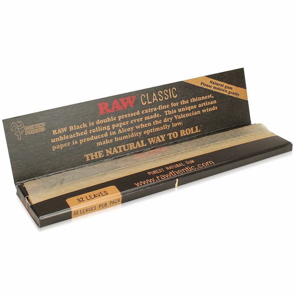 Raw Black King Size Slim Hemp Rolling Papers | Rolling Ace