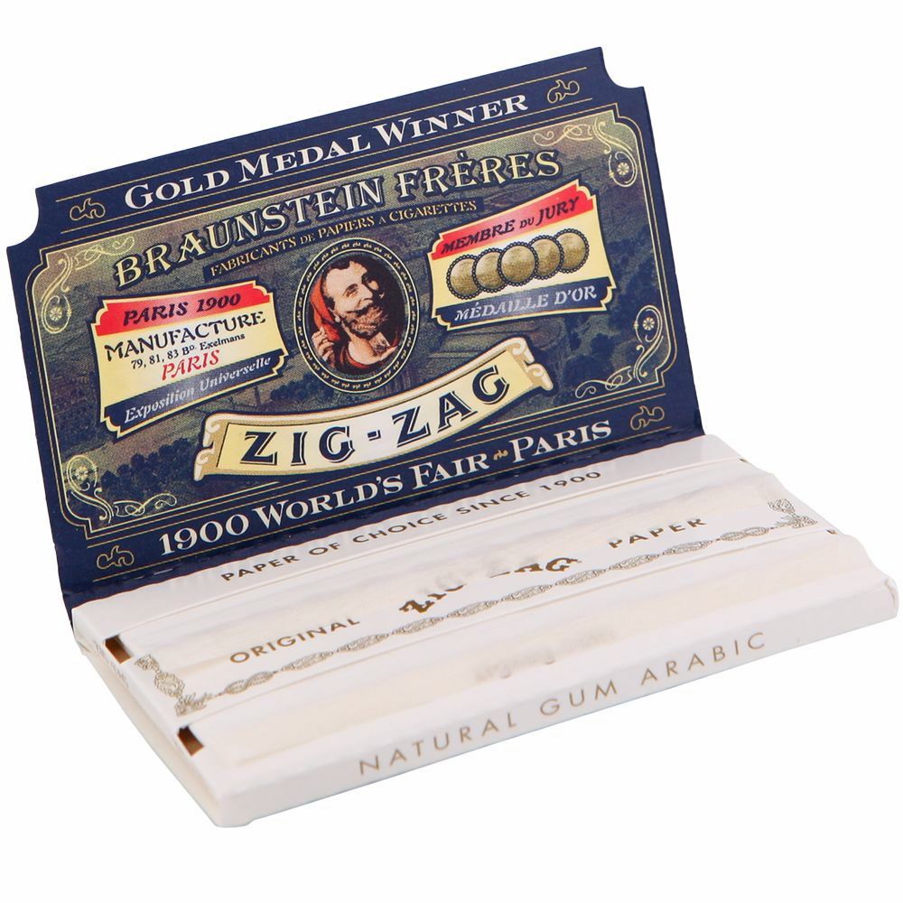 ZIG ZAG CLASSIC WHITE/GOLD SINGLE WIDE ROLLING PAPERS Rolling Ace