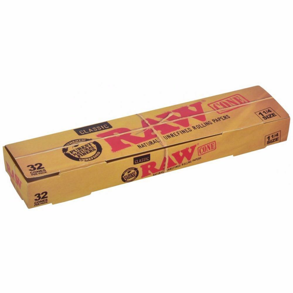 Raw Kingsize Classic Cones  Box of 32 Cones Premium Genuine RAW  Free Delivery