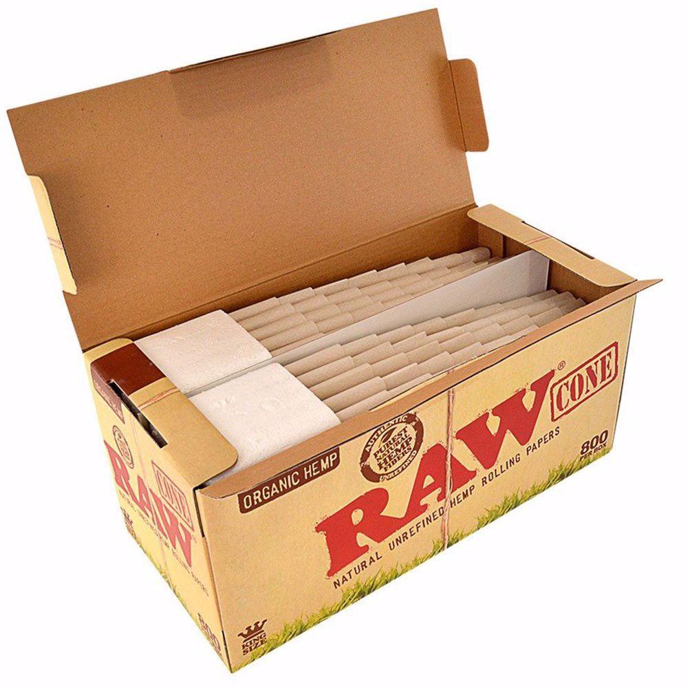 RAW ORGANIC HEMP KING SIZE PREROLLED CONES - 800 PACK | Rolling Ace