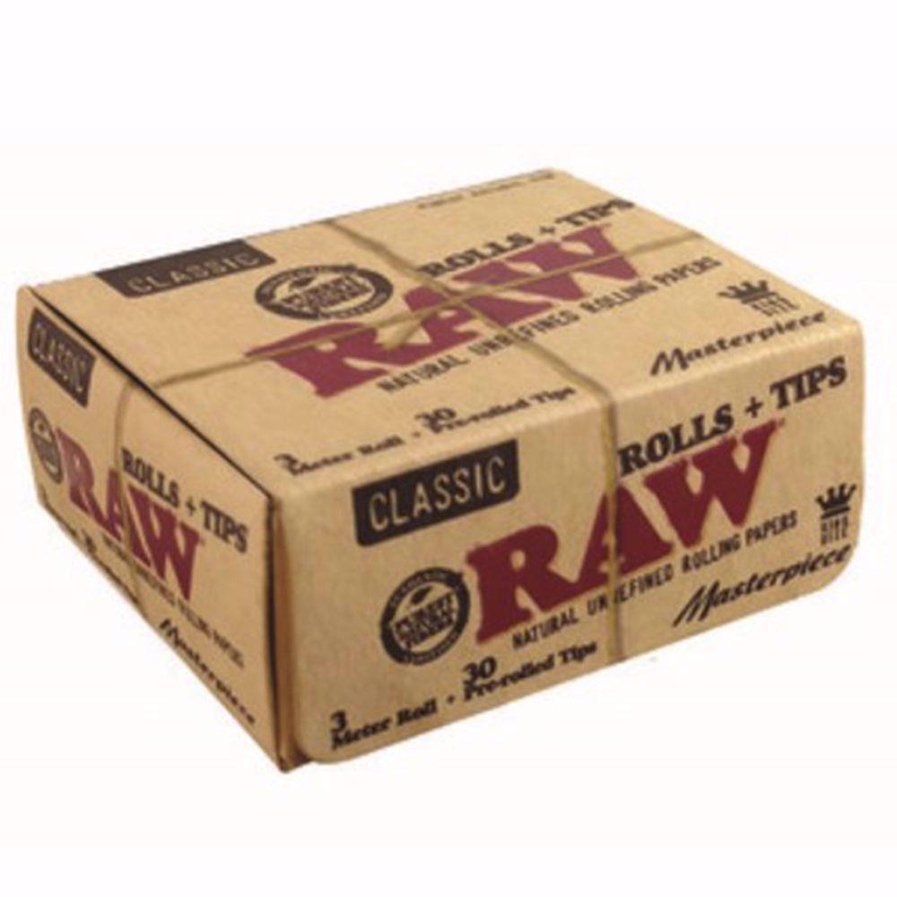 RAW CLASSIC ROLL KING SIZE + 30 PREROLLED TIPS | Rolling Ace