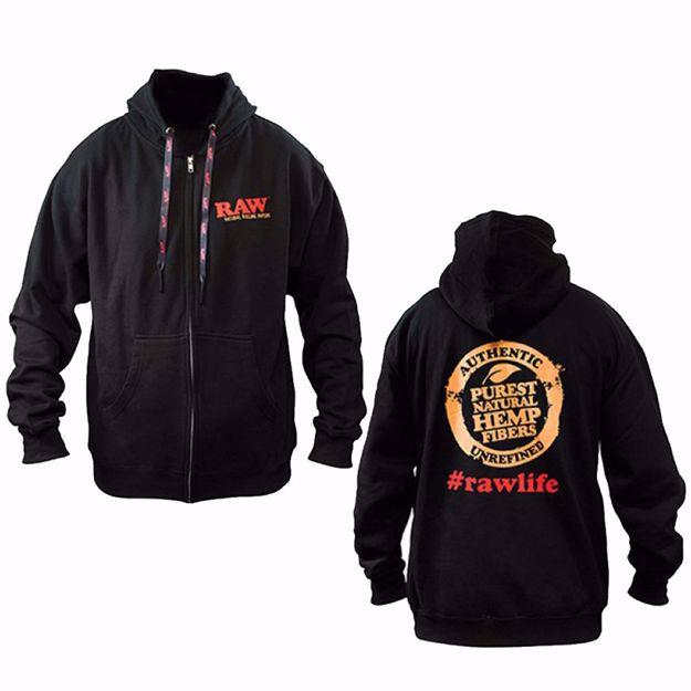 RAW LARGE BLACK ZIPPER HOODIE Rolling Ace