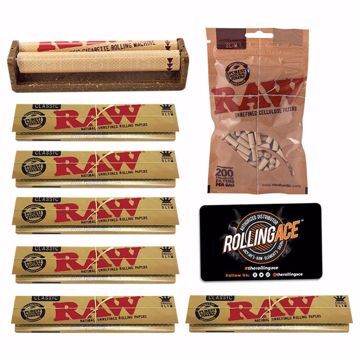 UK Stock rizal filter 5x RAW CLASSIC Kingsize Slim Rolling Papers & 3x Raw Tips 