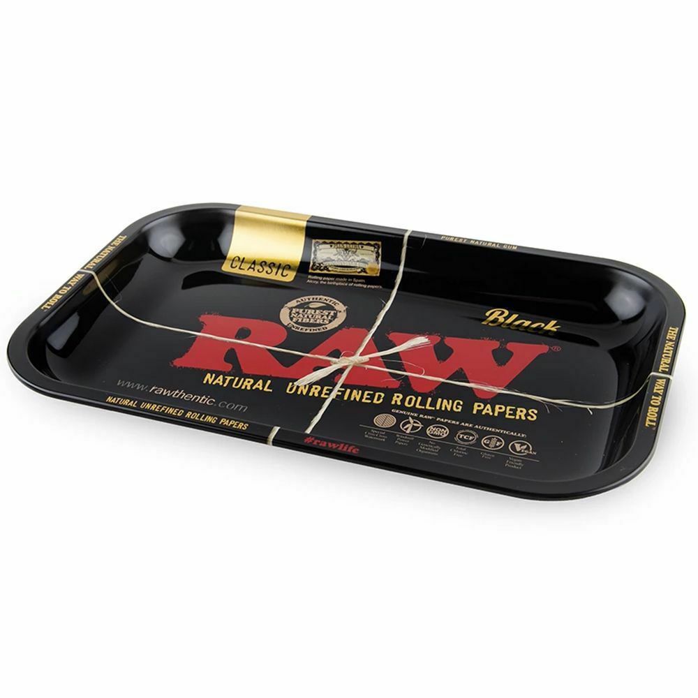 Raw Black Rolling Tray • Small Rolling Ace