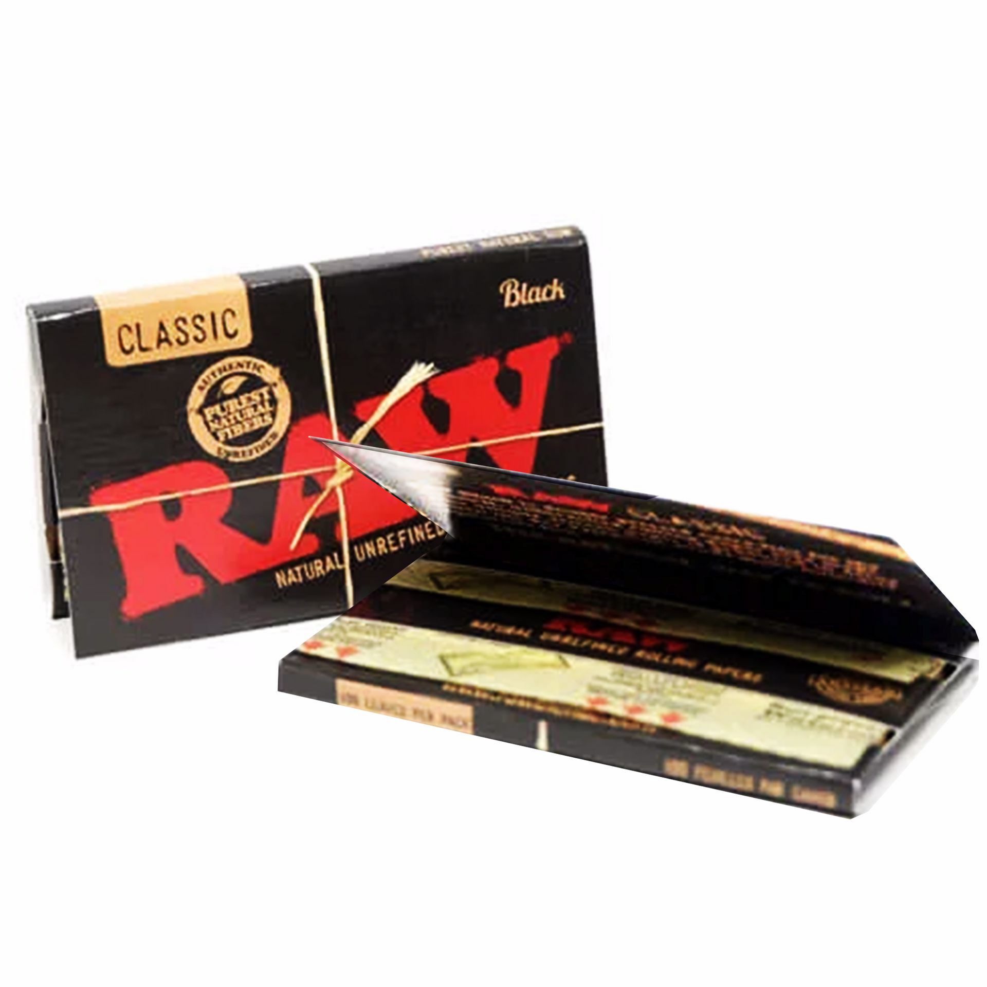 Raw Single Wide Black Bundle with Tray | Rolling Ace