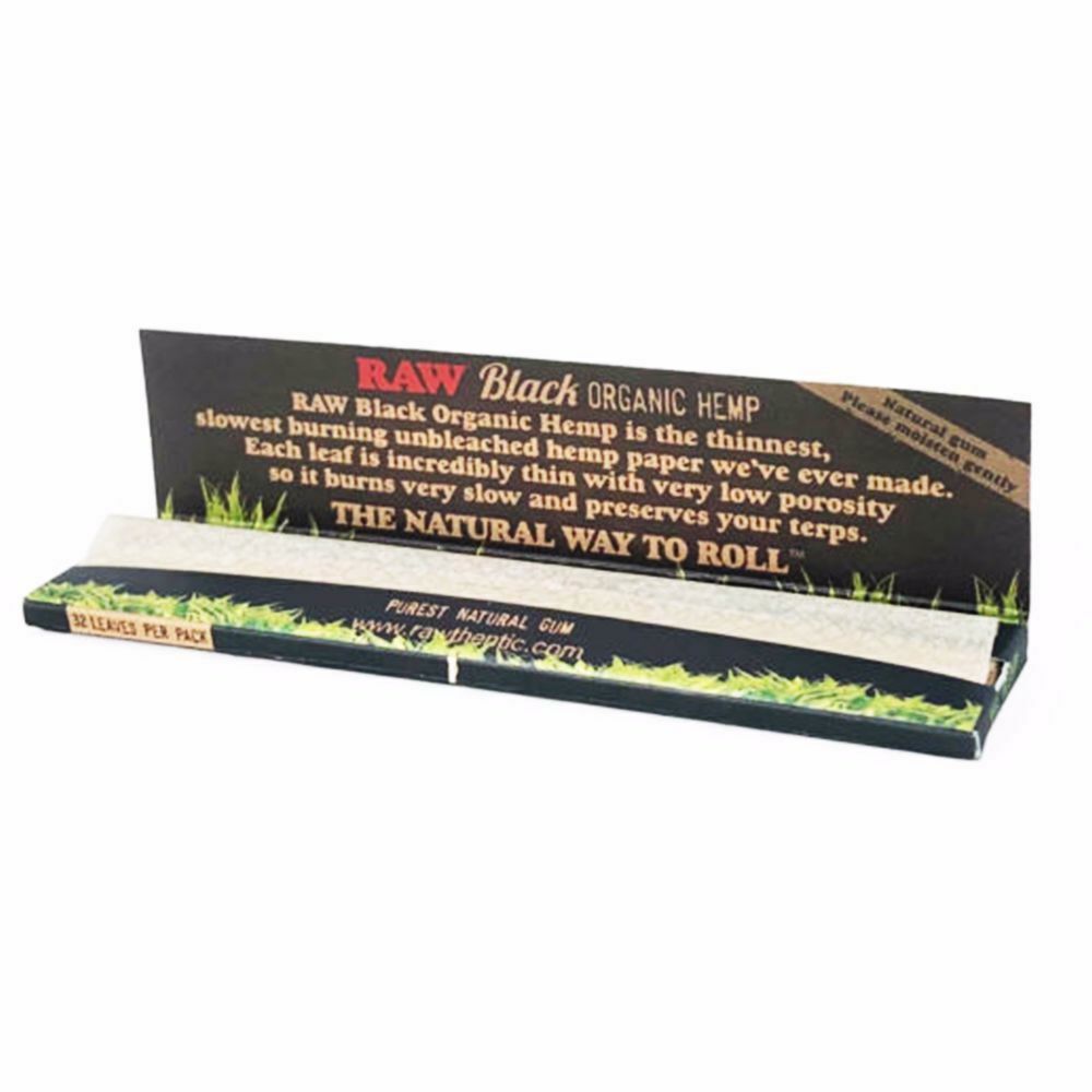 Raw Black Organic Hemp King Size Slim Rolling Papers Rolling Ace 7806